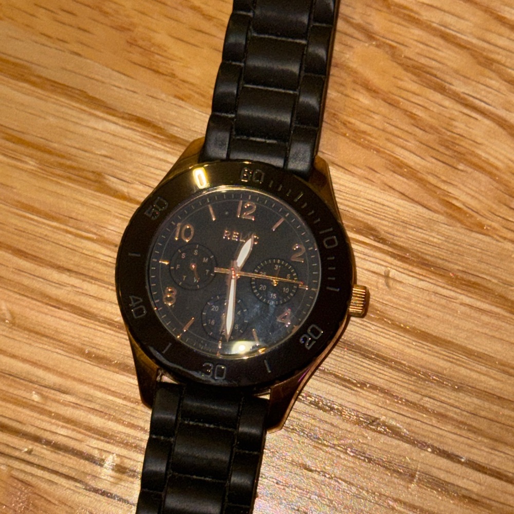 Relic Black and Rose Gold Watch